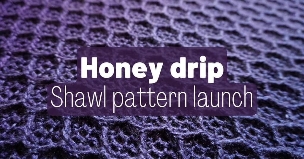 Cover photo honey drip asymmetrical shawl pattern