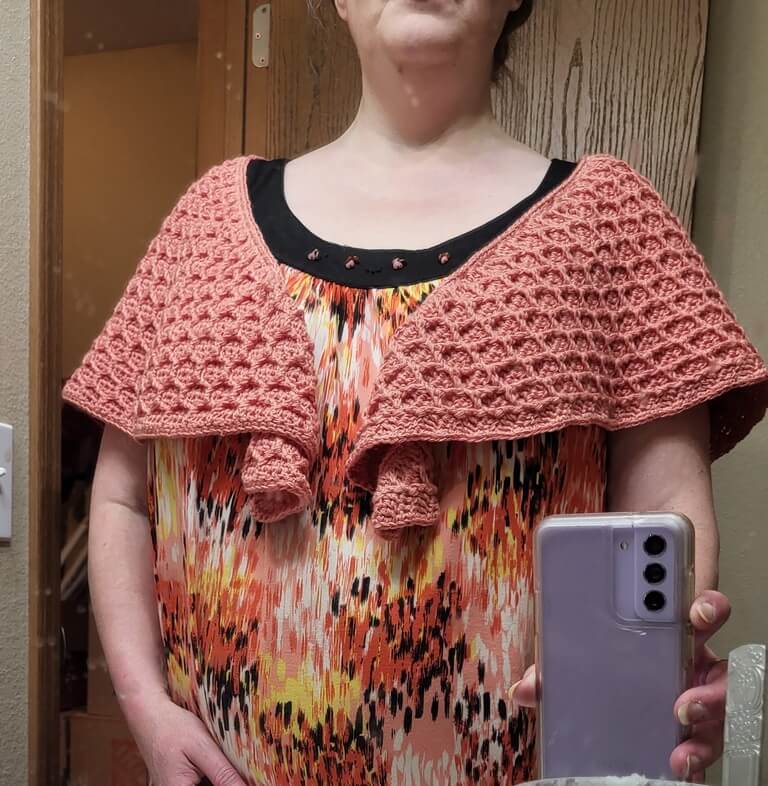 Honey drip asymmetrical shawl pattern release 15 Marion Caple 04