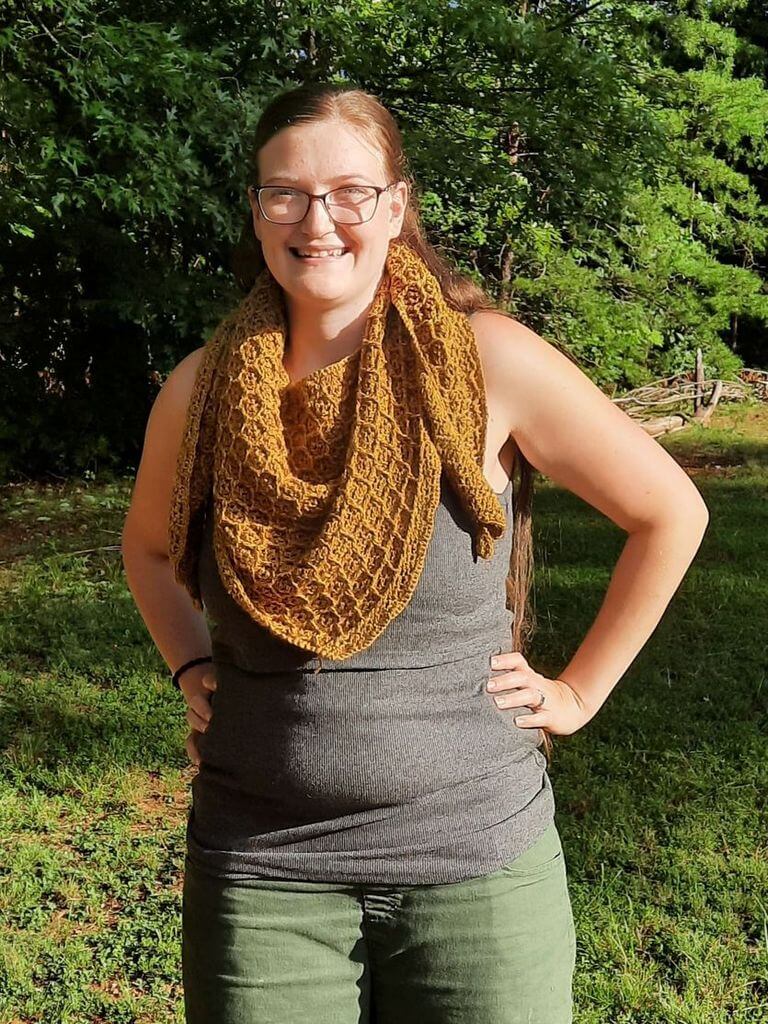 Honey drip asymmetrical shawl pattern release 14 Sarah Marple 02