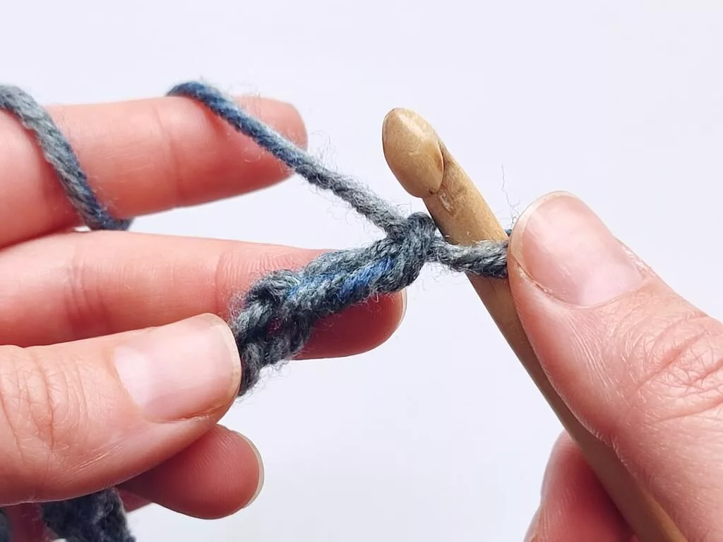 Tunisian crochet eyelets in a foundation row tutorial - foundation chain ready