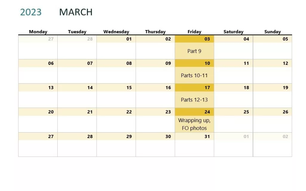 Macaw wings TCAL calendar 3 Mar
