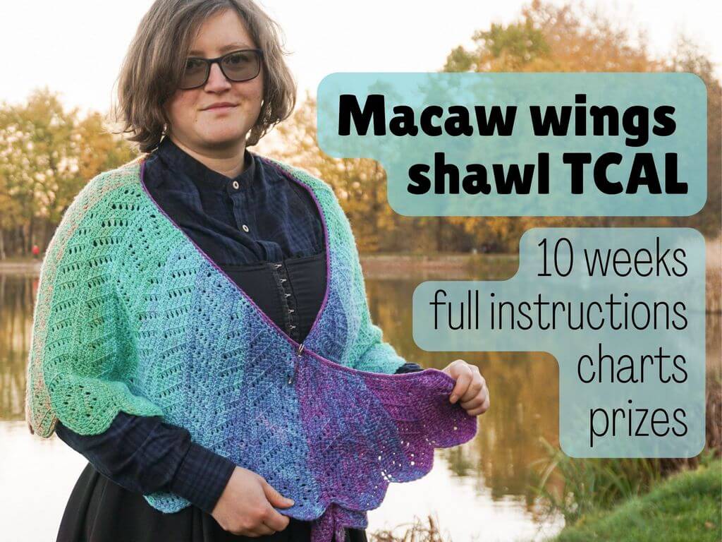 Macaw wings shawl TCAL description