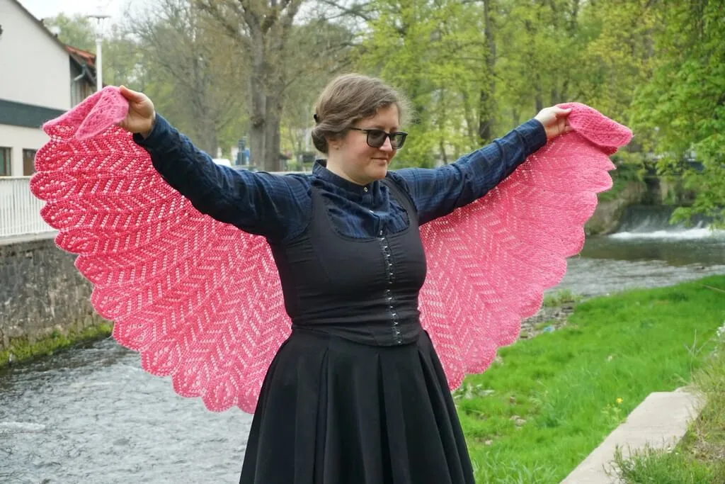 Pink flamingo wings shawl 2 jpeg