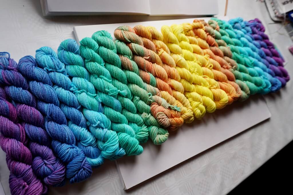 Pook yarns advent yarn for Macaw wings shawl 1