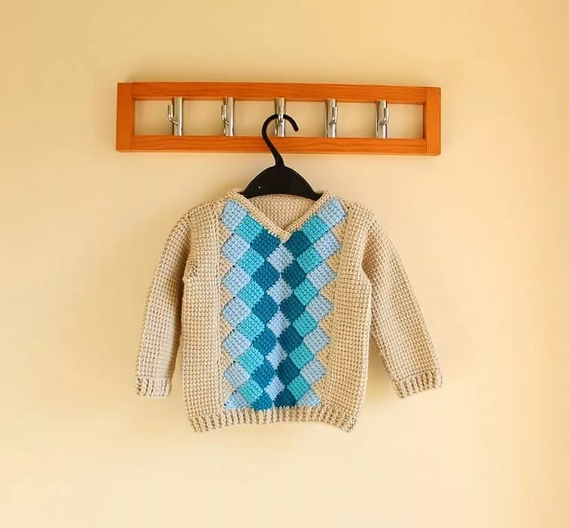 Veronica Cromwell Its a Birdie child sweater Tunisian crochet pattern jpg