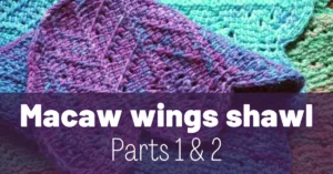 Cover photo Macaw wings shawl parts 1 and 2