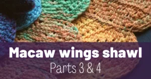 Cover photo Macaw wings shawl parts 3 and 4