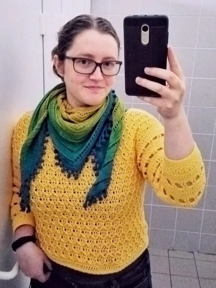 Yellow honeycomb sweater jpg