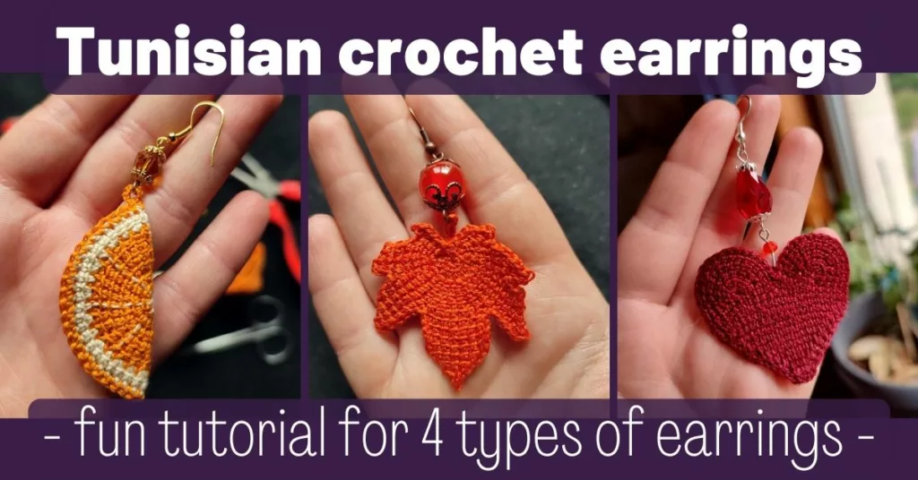 Cover photo Tunisian crochet earrings