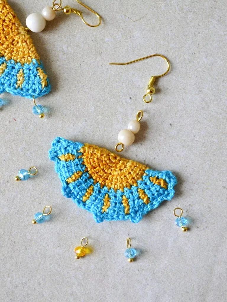 Tunisian crochet earrings tutorial 3 jpeg
