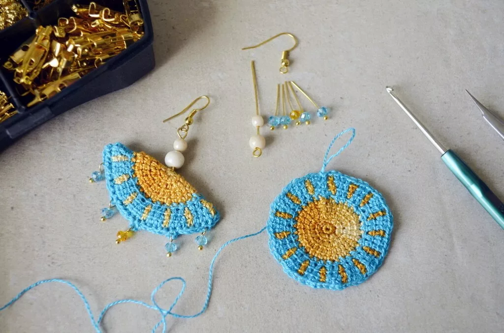 Tunisian crochet earrings tutorial jpeg
