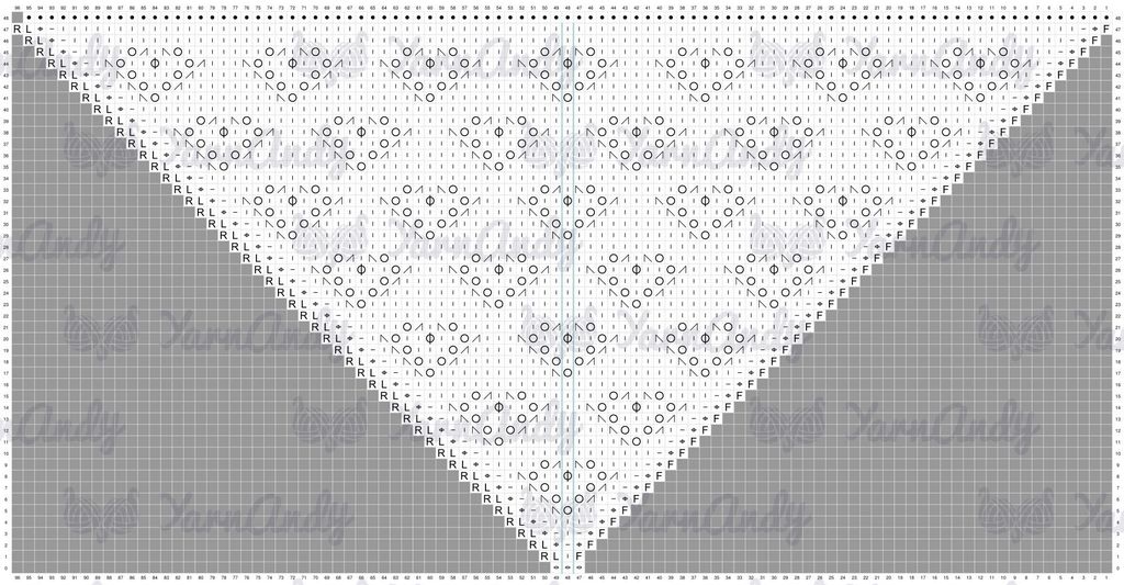 Strawberry bandana lacy Tunisian crochet pattern full chart