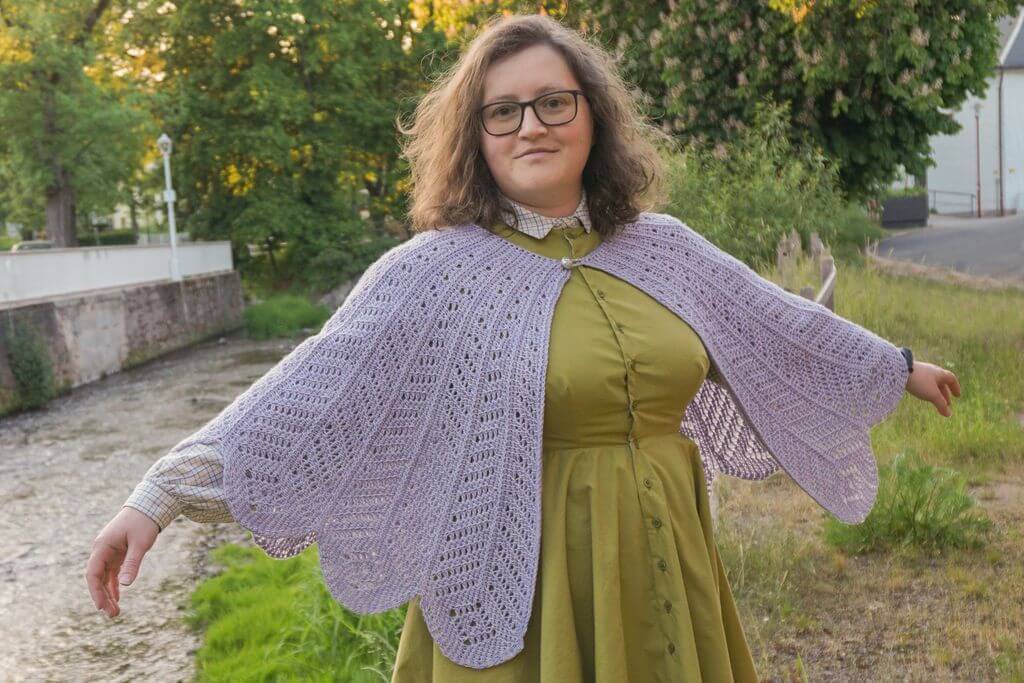 Plumaria capelet Tunisian crochet pattern 6 1024