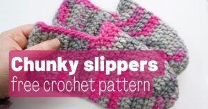Cover photo Quick chunky slippers free crochet pattern