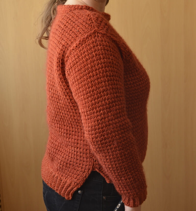 Finished sweater version 1 side view
