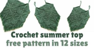 Cover photo Pine cross summer top free crochet pattern