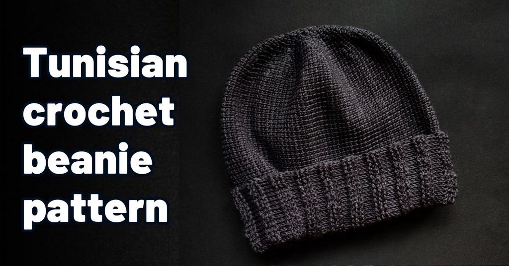 Cover photo Tunisian crochet beanie pattern