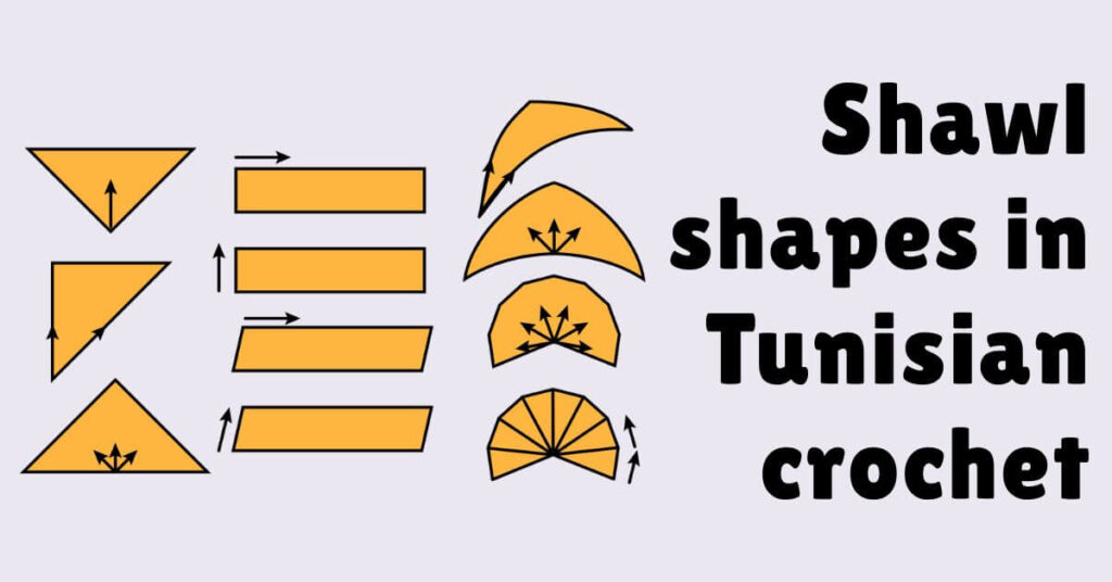 Cover photos shawl shapes in Tunisian crochet 2