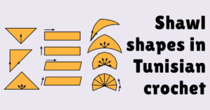 Cover photos shawl shapes in Tunisian crochet 2
