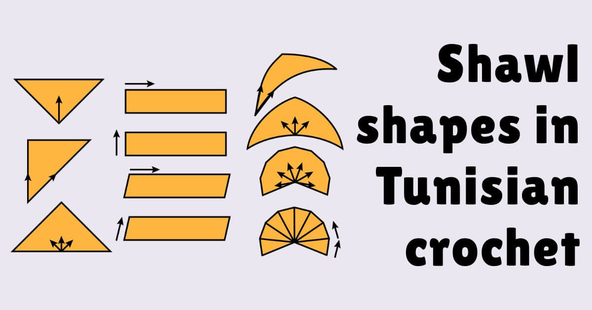Cover photos shawl shapes in Tunisian crochet 2