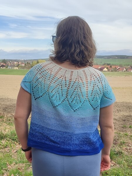 Project diary - Calliandra round yoke top 7 First round yoke sample in blue 3