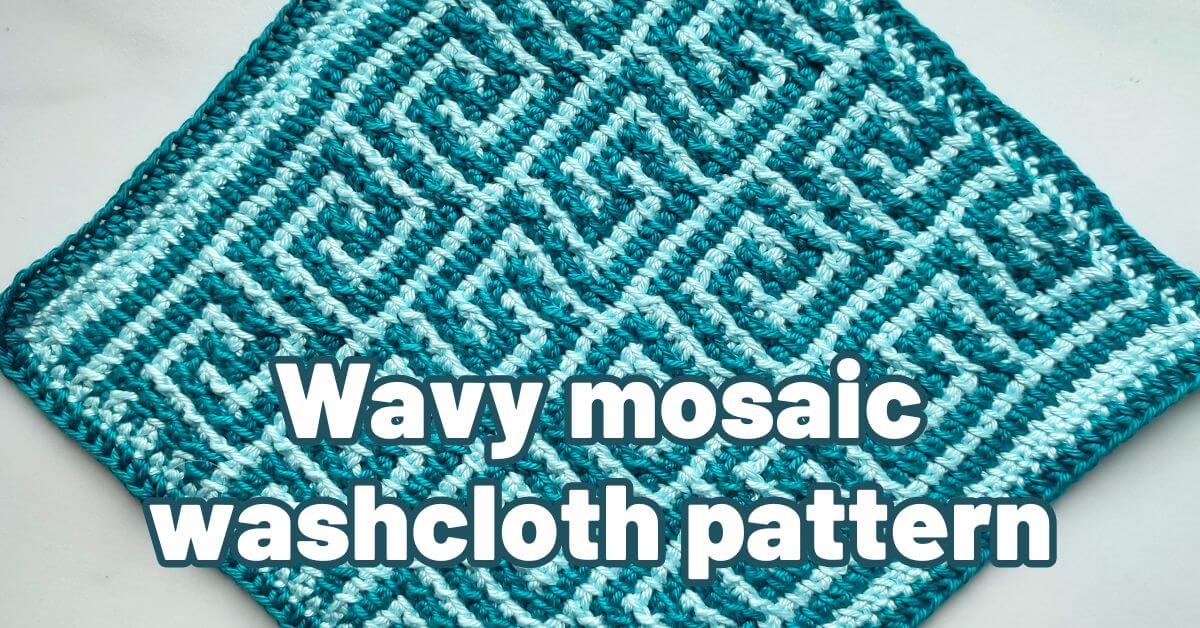 Cover photo wavy mosaic washcloth pattern