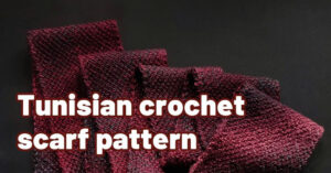 Macaw wings shawl design process 18 Cover photo Tunisian crochet scarf pattern