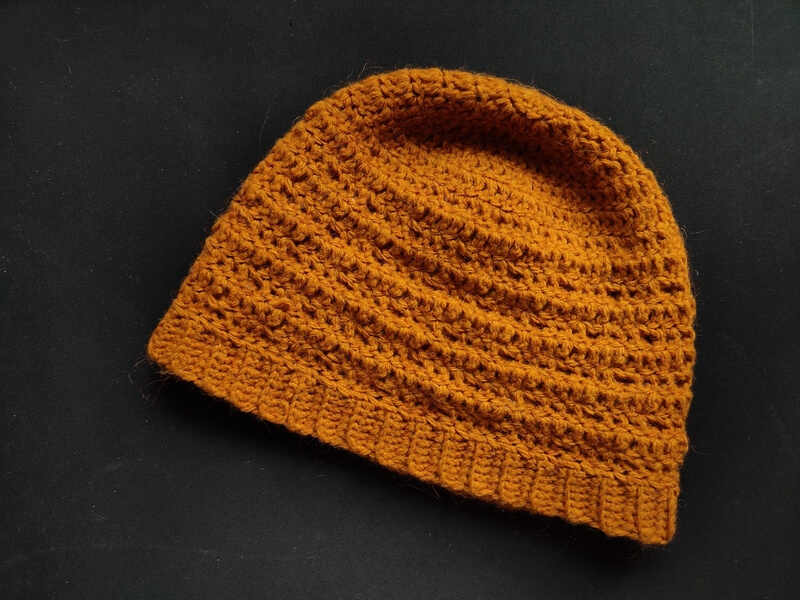 Honeycomb beanie crochet pattern 5 DK weight yarn honeycomb crochet beanie inside out