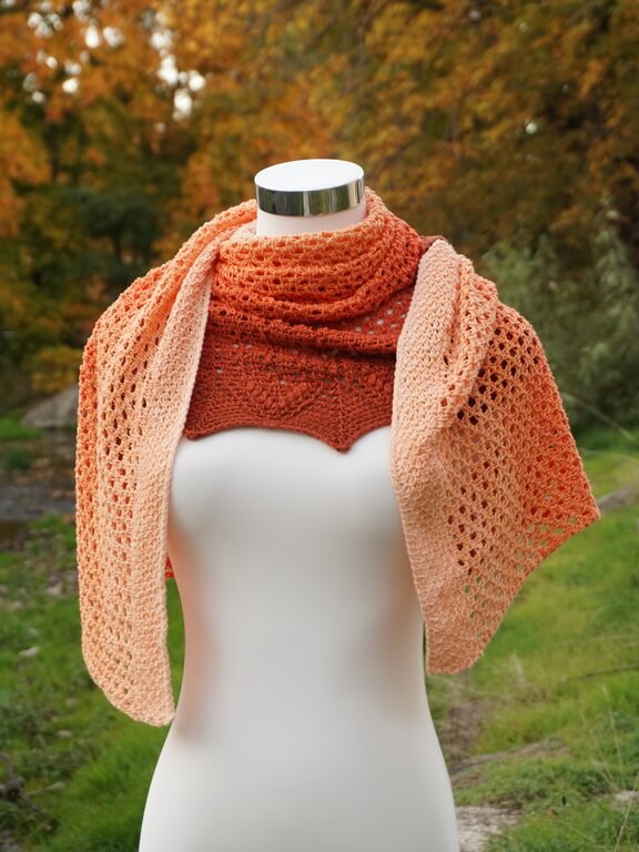 Crisp peach wrap Tunisian crochet pattern 4 Crisp peach wrap 9