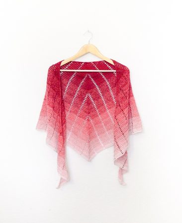Raspberry croissant shawl